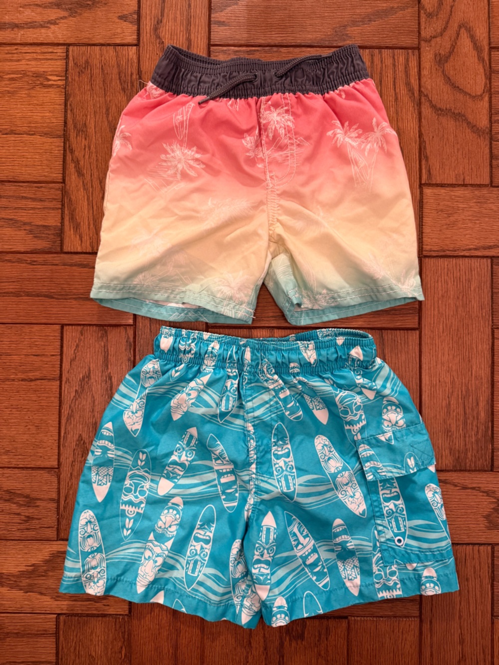 Boys Gradient & Surf-Print Swim Shorts Set - Size 3T